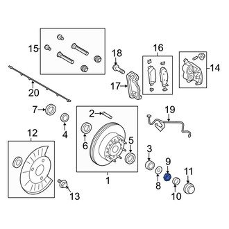 Ford OE - Front Stub Axle Nut