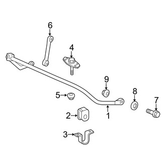 Ford OE - Front Suspension - Stabilizer Bar & Components (Twin I Beam), (RWD)