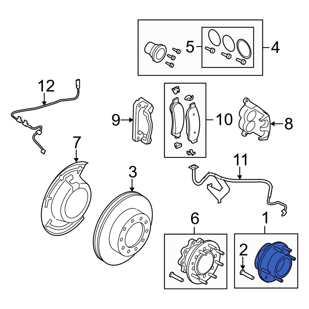 Ford OE DC3Z1104B - Front Wheel Bearing And Hub Assembly