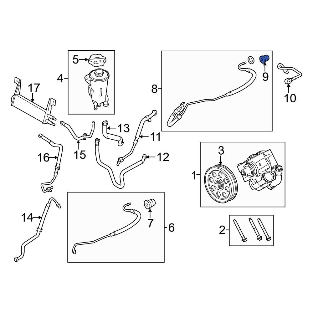 Ford OE 7C3Z3F656A - Power Steering Hose Adapter