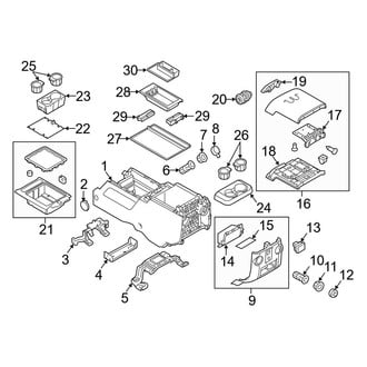 Ford OE - Front Console (With Flow Through Console), (Crew Cab)