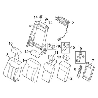 Ford OE - Seats & Tracks - Front Seat Components (Seat Back, W/O Armrest Split Bench), (Crew Cab)