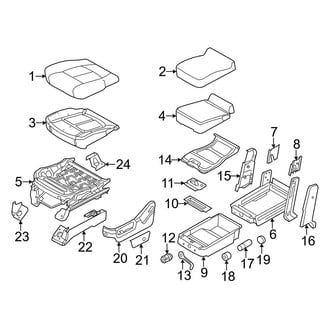 Ford OE - Seats & Tracks - Front Seat Components (Seat Cushion, W/O Armrest Split Bench), (Crew Cab)