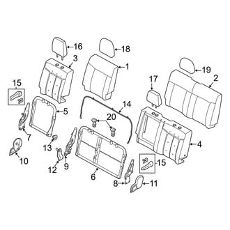 Ford OE - Seats & Tracks - Rear Seat Components (Seat Back, Split Bench, W/O Armrest), (Crew Cab)