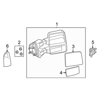Ford OE - Front Door - Outside Mirrors (With Trailer Tow)