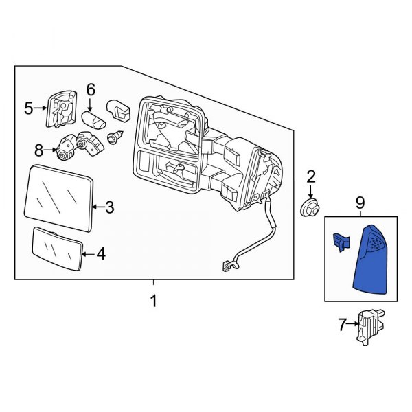 Ford OE DC3Z17K709CB Front Left Inner Door Mirror Trim Ring
