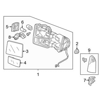 Ford OE - Front Door - Outside Mirrors (Heated, With Light Power, With Trailer Tow, W/O Power Telescoping)