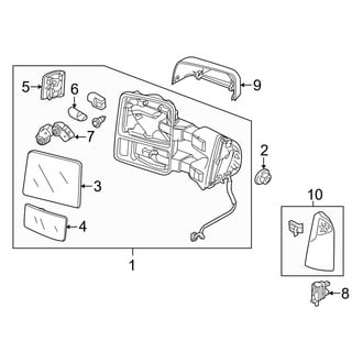 Ford OE - Front Door - Outside Mirrors (Heated, With Light Power, With Trailer Tow, With Power Telescoping)