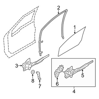 Ford OE - Front Door - Glass & Hardware (Crew Cab)
