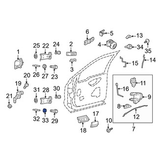 Ford OE - Lower Door Hinge Nut