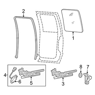 Ford OE - Rear Door - Glass & Hardware (Crew Cab)