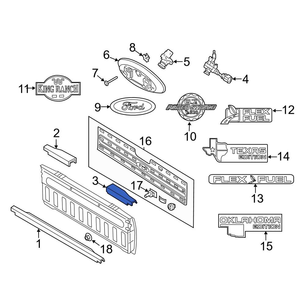 Ford OE 8C3Z9941019AA - Rear Left Tailgate Molding