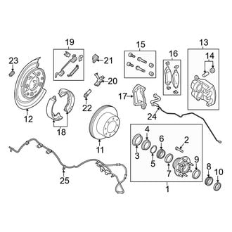 Ford OE - Rear Suspension - Brake Components (W/O Dual Rear Wheels), (Crew Cab)