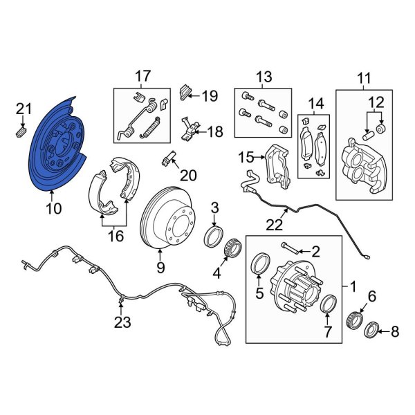 Ford OE BC3Z2B636B - Rear Right Brake Backing Plate