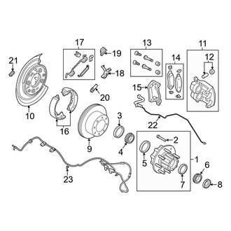 Ford OE - Rear Suspension - Brake Components (With Dual Rear Wheels), (Crew Cab)