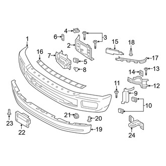 Ford OE - Front Bumper - Bumper & Components (Painted, W/O End Cap Molding)