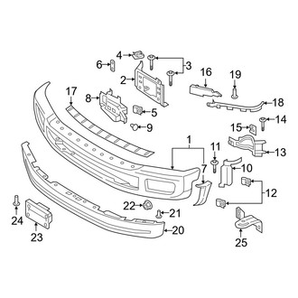 Ford OE - Front Bumper - Bumper & Components (Painted, With End Cap Molding)