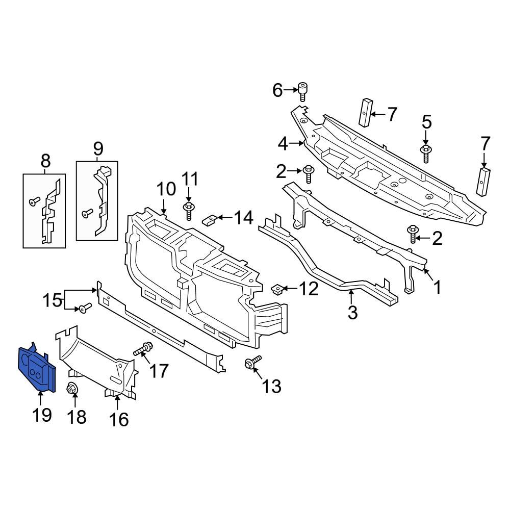 Ford OE HC3Z8311H - Front Left Radiator Support Air Deflector