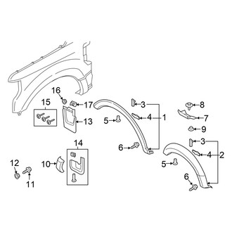 Ford OE - Fender - Exterior Trim (Moldings and Mud Guards), (Crew Cab)
