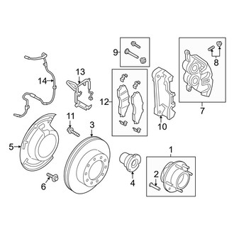Ford OE - Front Suspension - Brake Components (King Ranch / Lariat / Platinum / XLT Crew Cab 4 X 4)