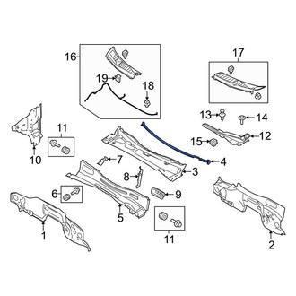 Ford OE - Rear Cowl Grille Panel Seal