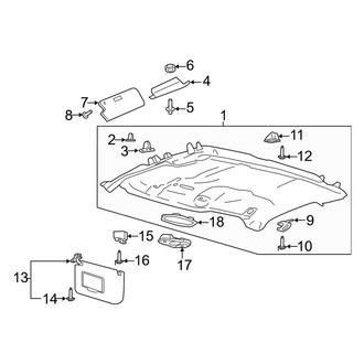 Ford OE - Cab - Interior Trim (Headliner & Visors), (Regular Cab)