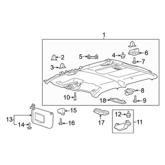 Ford OE - Cab - Interior Trim (Headliner & Visors, With Sunroof), (SuperCab)