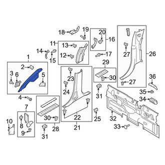 Ford OE - Right Body A-Pillar Trim Panel
