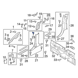 Ford OE - Upper Kick Panel Retainer
