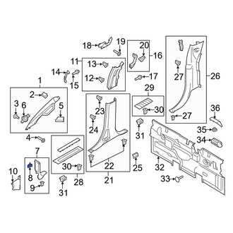 Ford OE - Upper Kick Panel Retainer