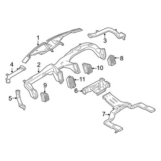 Ford OE - Instrument Panel - Ducts (W/O Flow Through Console), (Crew Cab)