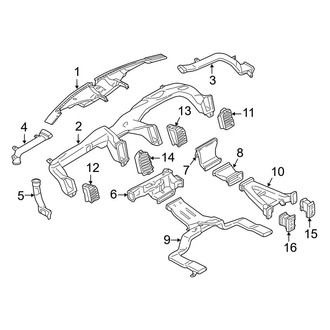 Ford OE - Instrument Panel - Ducts (With Flow Through Console), (Crew Cab)
