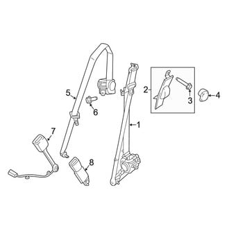 Ford OE - Restraint Systems - Front Seat Belts (Bench Seat), (King Ranch / Lariat / Platinum / XLT Crew Cab)