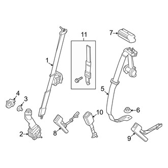 Ford OE - Restraint Systems - Rear Seat Belts (With Inflatable Belts), (King Ranch / Lariat / Platinum / XLT Crew Cab)