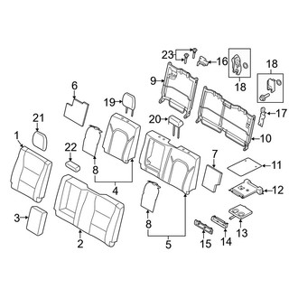 Ford OE - Seats & Tracks - Rear Seat Components (With Armrests, Seat Back), (King Ranch / Lariat / Platinum / XLT Crew Cab)