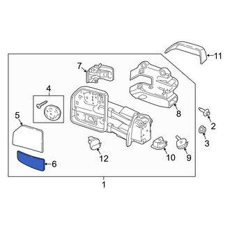 Ford OE - Front Right Lower Door Mirror Glass