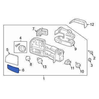 Ford OE - Front Left Lower Door Mirror Glass