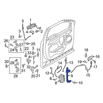 Ford OE - Front Right Door Lock Rod Cover