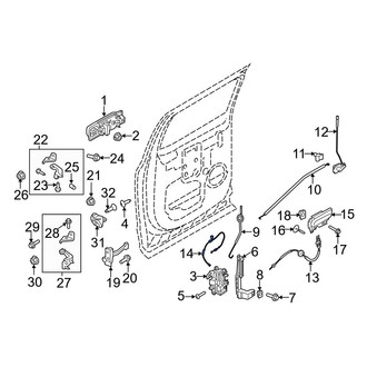 Ford OE - Rear Inner Door Latch Cable