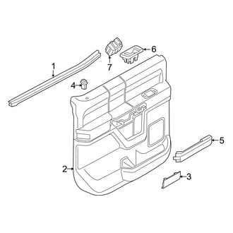 Ford OE - Rear Door - Interior Trim (With Power Windows), (King Ranch / Lariat / Platinum / XLT Crew Cab)
