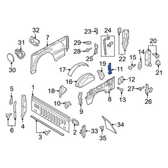 Ford OE - Rear Rearward Truck Bed Panel Reinforcement