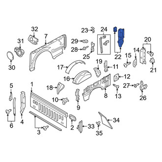 Ford OE - Right Upper Truck Bed Panel Reinforcement Bracket