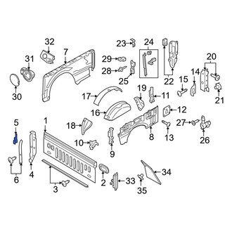 Ford OE - Left Upper Truck Bed Panel Reinforcement Bracket