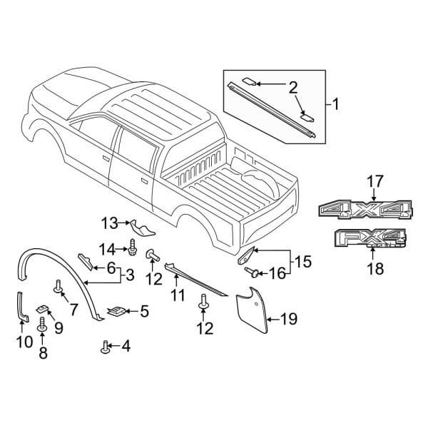 Ford OE HC3Z9929038AB - Rear Right Lower Truck Bed Molding