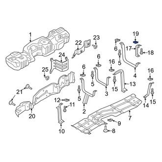 Ford OE - Rear Fuel Tank Strap Nut
