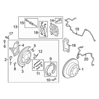 Ford OE - Rear Suspension - Brake Components (With Dual Rear Wheels), (Regular Cab / SuperCab / Crew Cab)