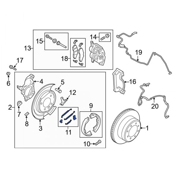 Parking Brake Hardware Kit