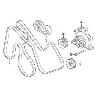 Ford OE - Cooling - Belts & Pulleys (Dual Alternators), (6.7L)