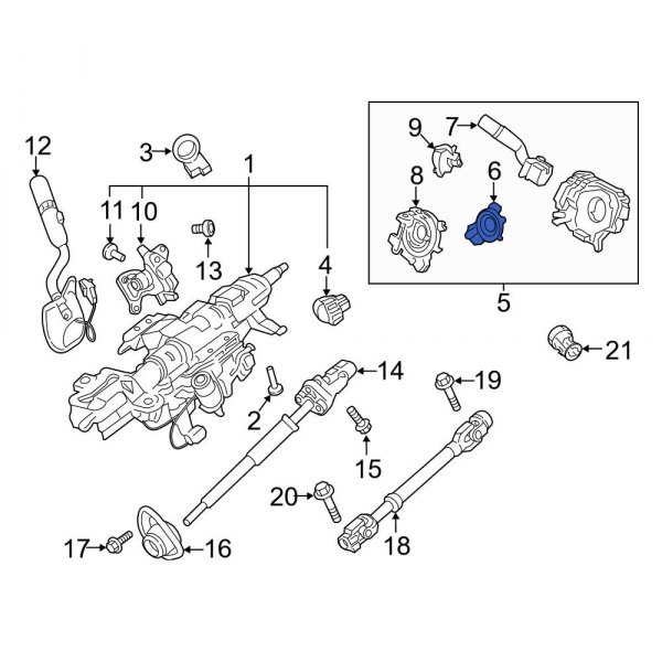 Ford OE HC3Z3F818A Steering Wheel Position Sensor