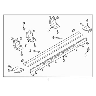 Ford OE - Cab - Running Board (Production, Type 6, Angular), (Crew Cab)